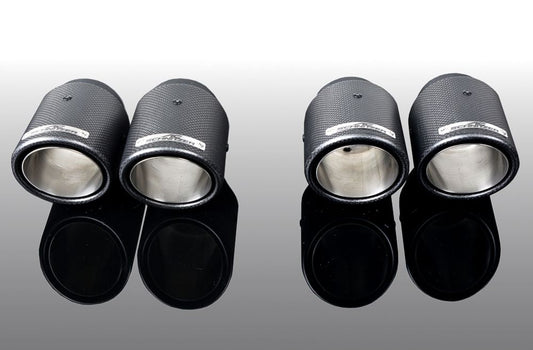 AC Schnitzer Carbon Fibre Exhaust Tips – Quad Tailpipe Finishers Tip Kit for BMW M2 Competition M2C F87 LCI 2018+ | Carbon Muffler/End Pipe Trims Upgrade | Quad Outlet Rear Exhaust Tips | Part 1814287414