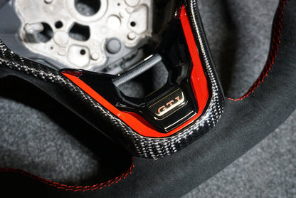 Volkswagen Golf MK8 Bespoke Custom Alcantara / Leather Steering Wheel (CUSTOM /  GTI / GTD / R-Line / R 2020+ Models)