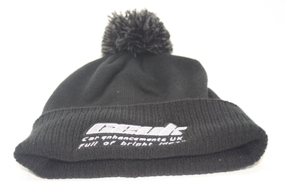Official CEUK Winter Bobble Hat – Black Wool with Embroidered Logo | Optional Air Freshener