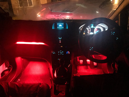 CEUK Enhanced Edition RGB Glove Box & Footwell LED Kit – Bluetooth Controlled (Plug & Play)