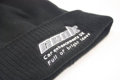 Official CEUK Winter Bobble Hat – Black Wool with Embroidered Logo | Optional Air Freshener