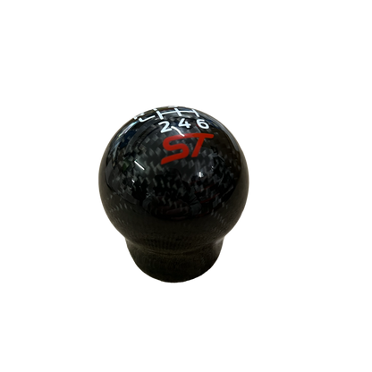 Genuine Carbon Fibre Gear Knob with Red ST Logo – Fits Most Manual Ford Models