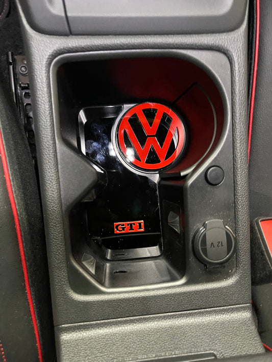 VW Golf MK8 - Cup Holder Inserts With Logo