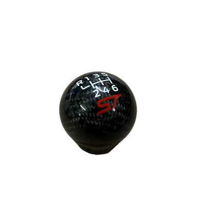 Genuine Carbon Fibre Gear Knob with Red ST Logo – Fits Most Manual Ford Models