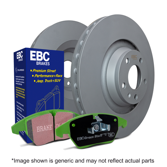 EBC Greenstuff 2000 Front Brake Pads & Discs Kit (Rotors & Pads Set) for BMW 1 Series E81 E87 & 3 Series E90 E91 TRW Caliper - Street Sport Fast Road OE Replacement Upgrade - Fits 118i 316i 318i 320i - Coated Plain 292mm - PD01KF178 DP21587 D1356