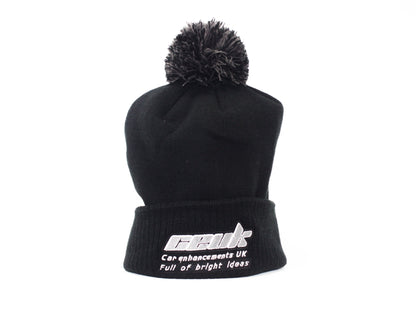 Official CEUK Winter Bobble Hat – Black Wool with Embroidered Logo | Optional Air Freshener