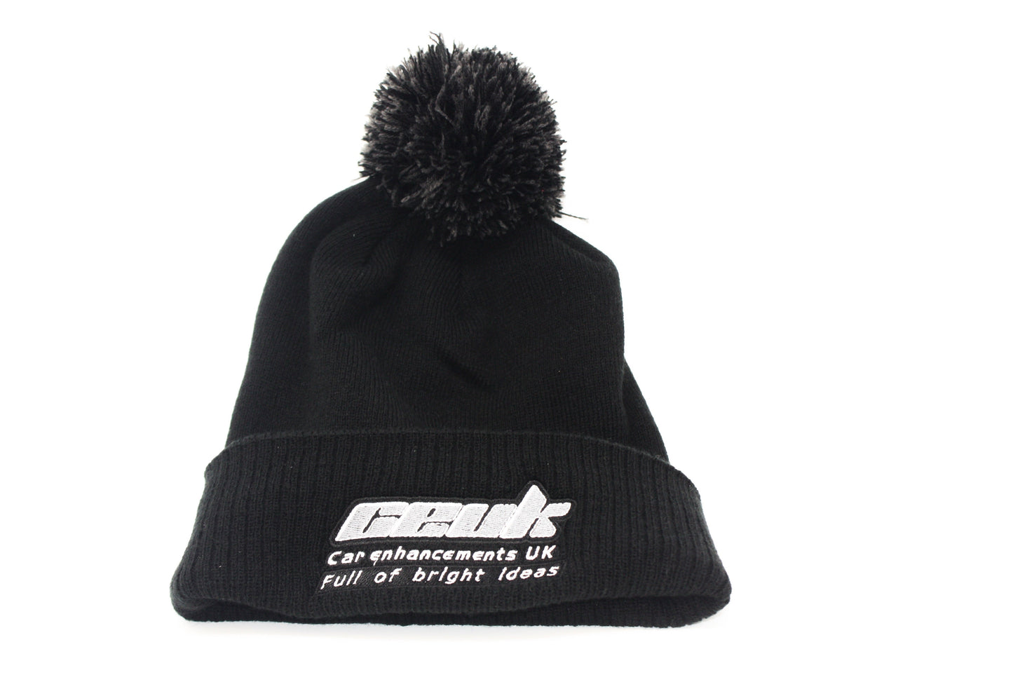 Official CEUK Winter Bobble Hat – Black Wool with Embroidered Logo | Optional Air Freshener