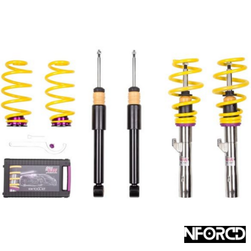KW V1 Variant 1 Inox-Line Coilovers for BMW 1 Series F20 F21 (2WD Hatchback) with Electronic Dampers 09/2011+ | Height Adjustable Stainless Steel Suspension Kit | 1022000E_550