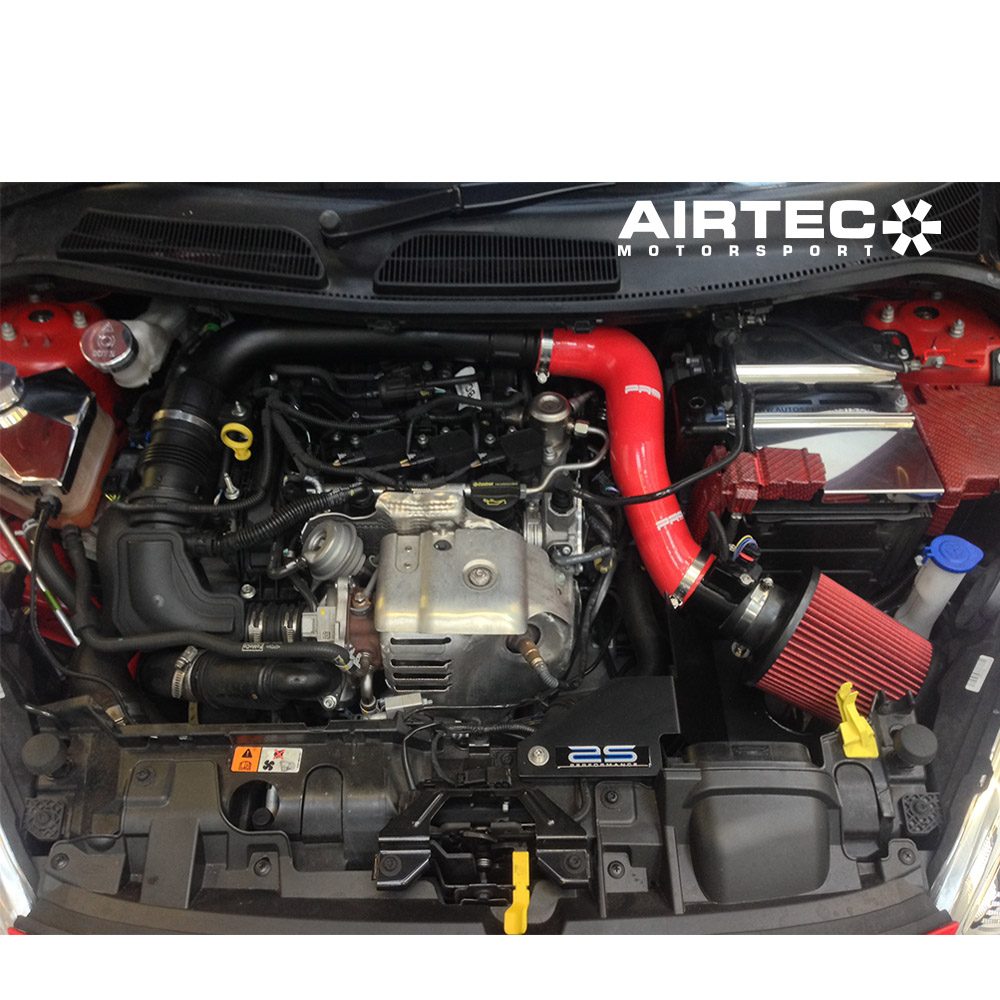 AIRTEC Stage 2 (Stage II) Cold Air Intake Induction Kit for Ford Fiesta Mk7 1.0 EcoBoost 100/125/140PS - Performance Open Cone Filter with Heat Shield - Turbo Intake System High-Flow MAF Housing - Fits 2012-2017 Fiesta 1.0 Turbo