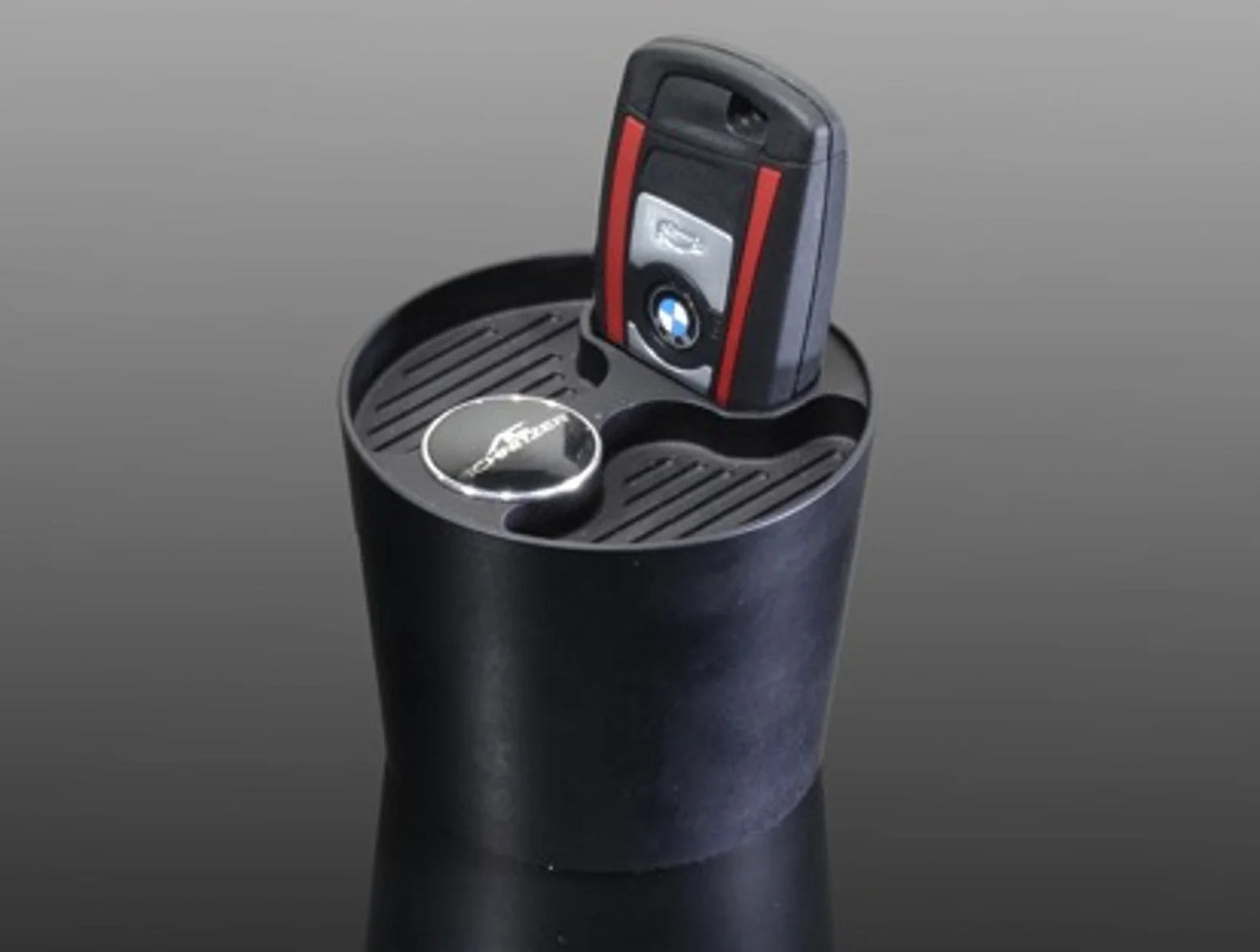 Genuine AC Schnitzer BMW Key Fob Holder Tray - Centre Cup Holder/Center Console Insert for BMW F & G Series - Black Anodised Aluminium Smart Key Dock - Keyless/Comfort Access Compatible Anti-Rattle Organiser - OEM Fit - Part 5116212110