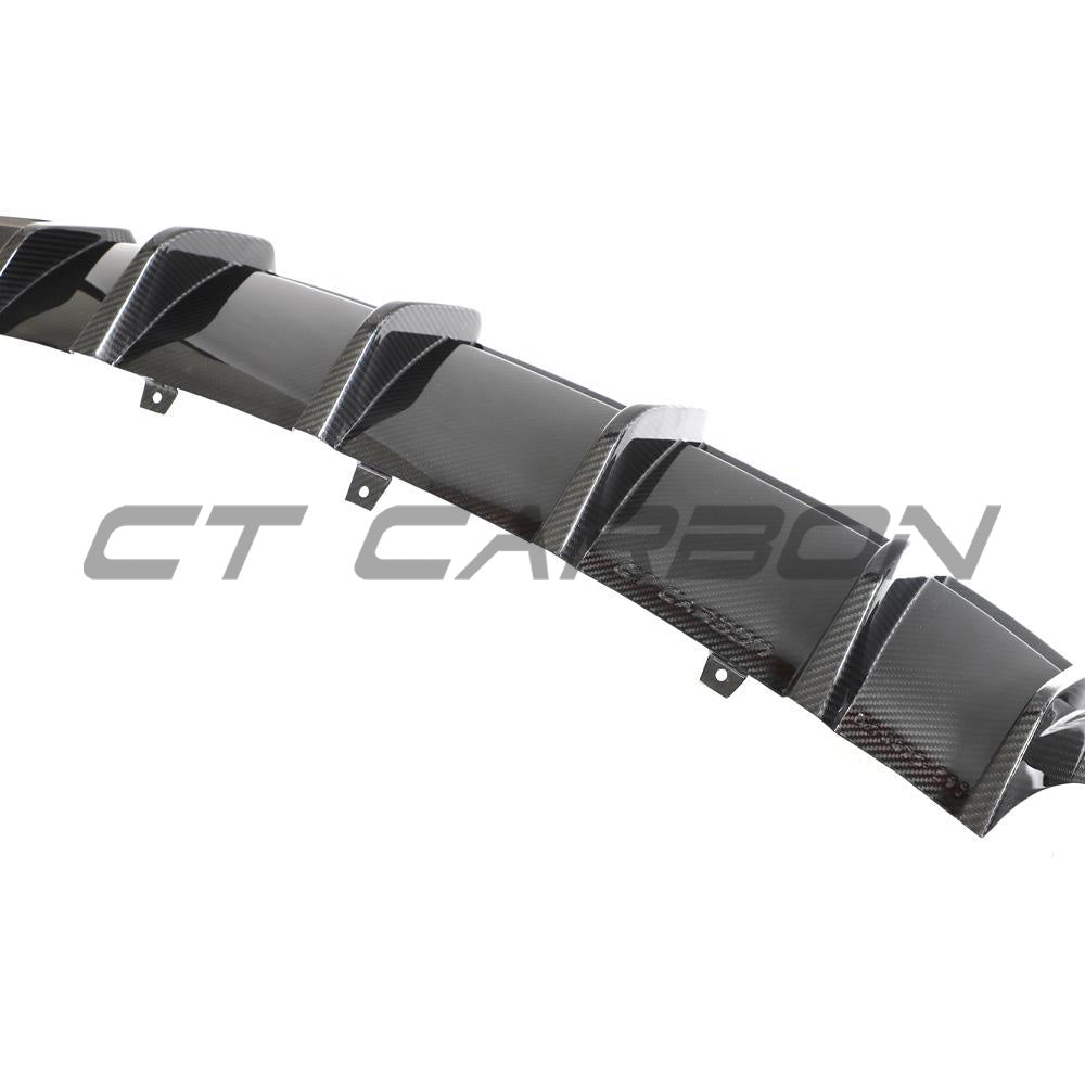 Audi RS6 C8 / RS7 C8 Carbon Fibre (Fiber) Rear Diffuser – CT Design Dry Carbon Rear Valance, Rear Splitter, Bumper Insert – Fits 2021+ RS6 Avant & RS7 Sportback