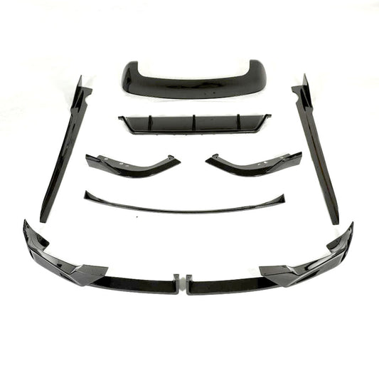 BMW X5 (G05) LCI Facelift 2023-2025 High Gloss Piano Black Complete Body Kit | OEM+ Aero/Shadowline Styling Pack: Front Lip Splitter, Side Skirt Extensions, Rear Diffuser Valance, Roof/Tailgate Spoiler