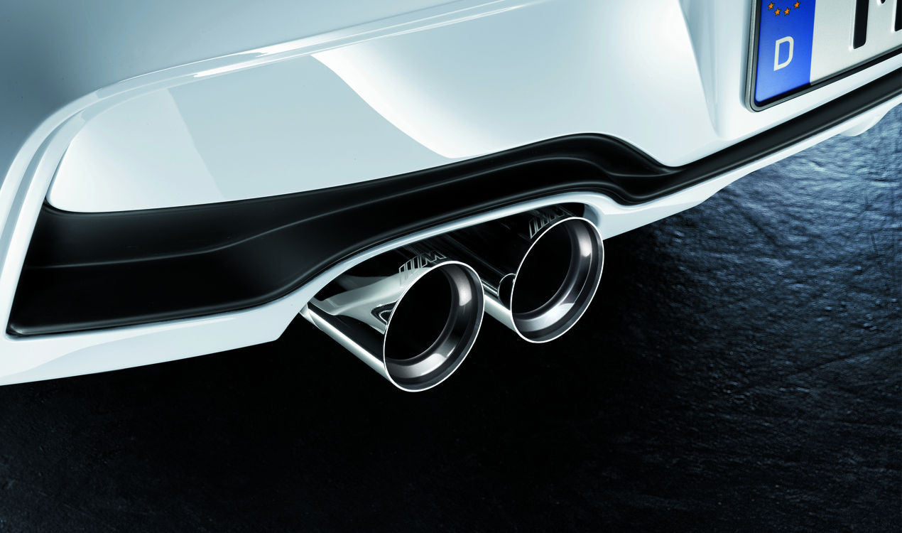 Genuine BMW 1 Series 125i F20 F21 M Performance Axle-Back Rear Exhaust | Back Box / Muffler / Tail Silencer with Twin Exit Chrome Tips (2010-2016) OE 18302293763 18302336864