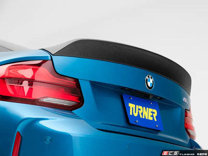 Turner Motorsport Carbon Fibre/Carbon Fiber High Kick Ducktail Boot/Trunk Lip Spoiler for BMW F22 2 Series Coupe 228i 230i M235i M240i & F87 M2/M2 Competition - Gloss 2x2 Twill Pre-Preg Rear Decklid Wing OEM+