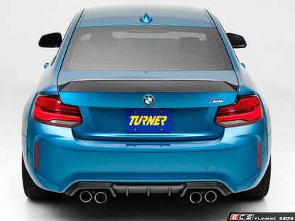 Turner Motorsport Carbon Fibre/Carbon Fiber High Kick Ducktail Boot/Trunk Lip Spoiler for BMW F22 2 Series Coupe 228i 230i M235i M240i & F87 M2/M2 Competition - Gloss 2x2 Twill Pre-Preg Rear Decklid Wing OEM+