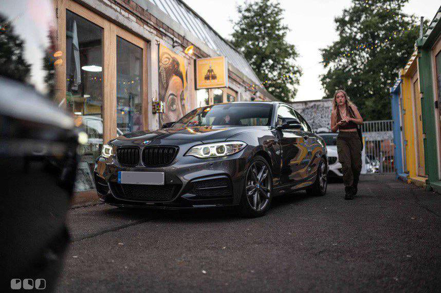 BMW 2 Series F22 Coupe Full Gloss Black Body Kit  Front Splitter, Side Skirts, Rear Diffuser, Boot Spoiler, Black Kidney Grilles & Mirror Caps  Fits M235i/M240i  OEM+ Aero Styling