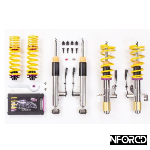 KW Variant 3 (V3) inox-line Stainless Steel Coilovers for BMW M3 F80 (2015+) with Electronic Dampers (EDC)  Height, Rebound & Compression Adjustable Suspension Kit