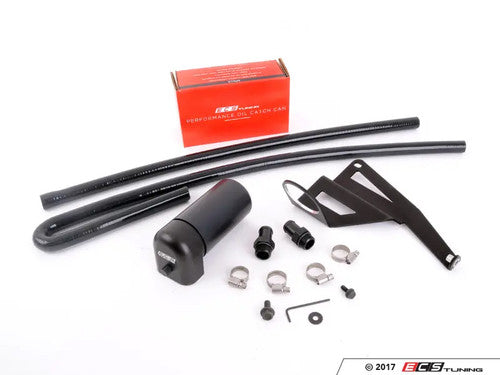 ECS Tuning Baffled Oil Catch Can/Catch Tank Kit for BMW E46 M3 (S54 3.2, 2001-2006) - PCV Oil Vapor/Vapour Separator, Crankcase Breather, Blow-By Filter, Direct-Fit Bolt-On