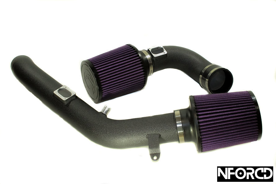 BMW M3/M4 F80 F82 (F8X) S55 Twin-Turbo Cold Air Intake & Induction Kit / Intake System - Aluminium Crackle-Black Induction Pipes with Osprey High-Flow Washable Cone Filters | Performance Air Filter Upgrade