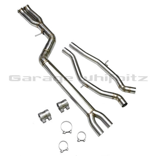 Garage Whifbitz 3.5" Single Midpipe/Centre/Center Pipe (Secondary Cat Delete) for BMW M3/M4 F80 F82 F83 F8X S55 - T304 Stainless Performance Exhaust Mid Section Link Pipe Fits OEM Back Box