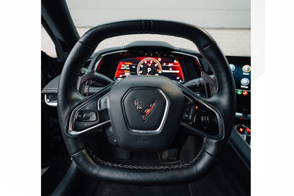 MAED Magnetic Paddle Shifters for Chevrolet Corvette C8 Stingray - CNC Billet Aluminium Gear Paddles, Anodised, Clicky Magnet Detent, Direct-Fit Steering Wheel Shift Levers/Blades, Plug-and-Play Replacement Performance Upgrade UK