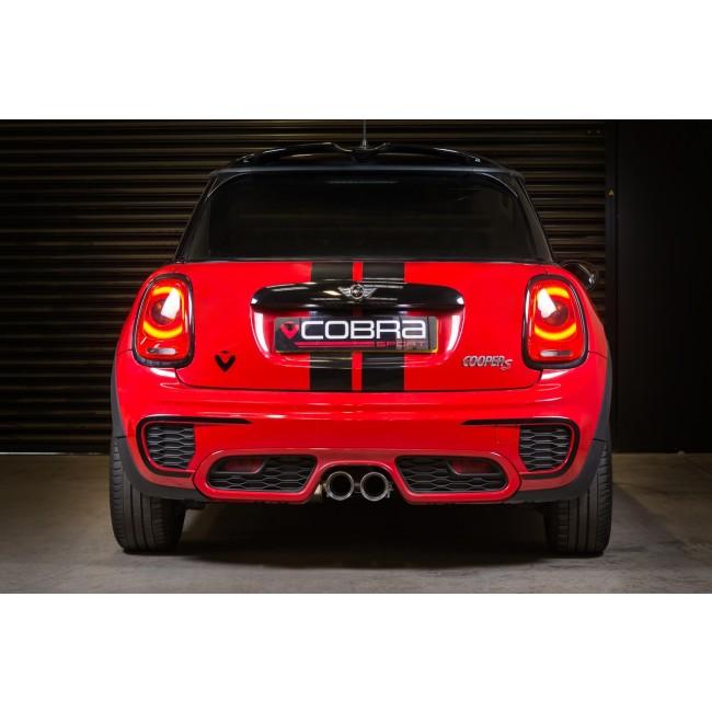 Mini Cooper S / JCW F56 LCI (Mk3) 3" Cat-Back/Catback Performance Exhaust System - T304 Stainless, UK Made, 76mm - Resonated or Non-Resonated - Replaces Mid Pipe & Back Box/Muffler - 3.5" Black Ceramic or Carbon Tips (2018+)