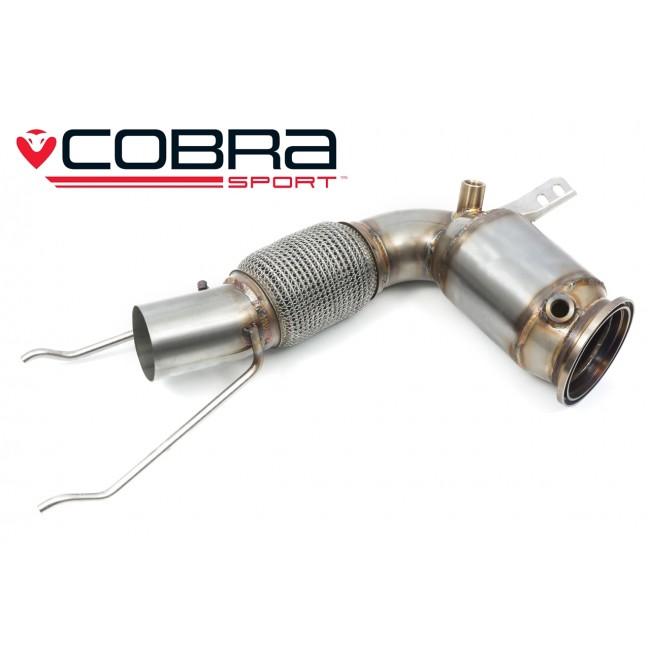 MINI Cooper JCW GP3 Mk3 F56 3" Downpipe - Cobra Sport UK Made 200 Cell Sports Cat or Decat (De-Cat) Turbo Front Pipe | High Flow Stainless TIG Welded Performance Exhaust | Stage 2 Turbo-Back Upgrade