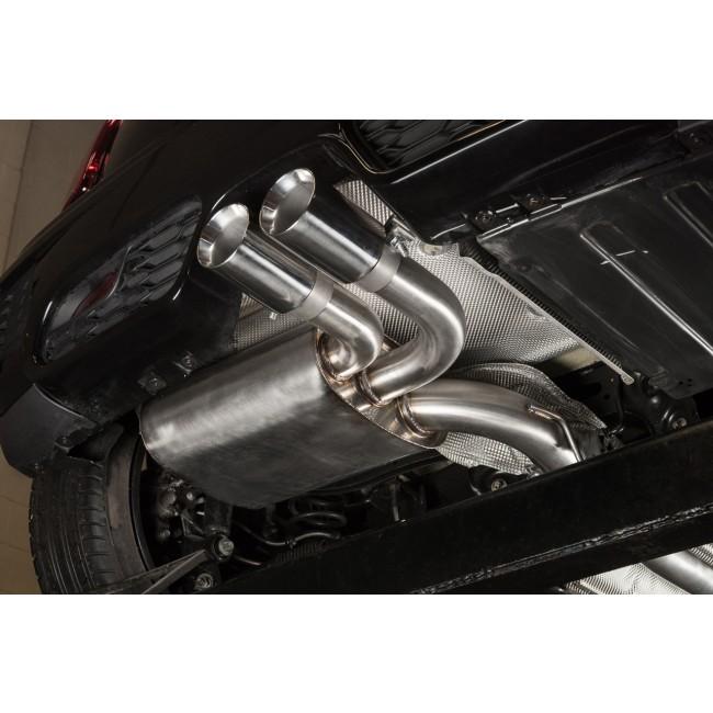 Mini Cooper S / JCW F56 LCI (Mk3) 3" Cat-Back/Catback Performance Exhaust System - T304 Stainless, UK Made, 76mm - Resonated or Non-Resonated - Replaces Mid Pipe & Back Box/Muffler - 3.5" Black Ceramic or Carbon Tips (2018+)