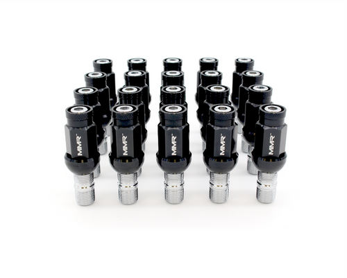 MMR Performance M14x1.25 Wheel Stud & Lug Nut Conversion Kit – Extended Screw-In 70mm/80mm Studs, Conical/Ball Seat, Black Anodised – Track Day, Wheel Spacer Compatible Hardware Upgrade UK