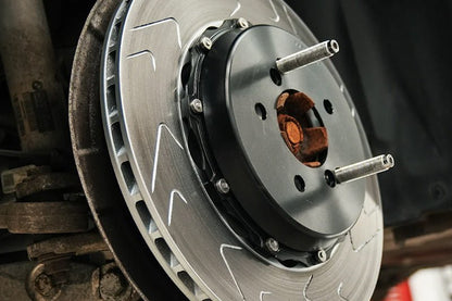 MMX 370x24mm 2-Piece Floating Slotted/Grooved Vented Rear Brake Discs/Rotors (Pair) for BMW F8X F80 M3, F82/F83 M4, F87 M2 & M2 Competition – Performance Upgrade, Direct Bolt-On, Track Day/Street