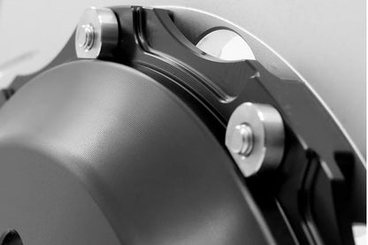 MMX 380mm 2-Piece Floating Front Brake Discs/Rotors for BMW M2 M3 M4 F80 F82 F83 F87 (F8x) – Slotted/Grooved, Directional Curved-Vane Vented, 380x30 OE/OEM Direct-Fit Replacement Pair –