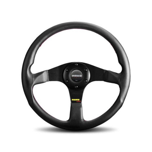 MOMO Street TUNER Black Leather Performance Steering Wheel | 320mm/350mm | 37mm/42mm Dish | Anthracite or Black Spokes