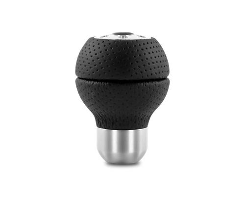 MOMO Street RACE Airleather Gear Knob - Black Leather & Aluminium Manual Shift Knob | Universal Fit Gear Stick/Shifter/Lever Replacement | Performance Racing Interior Upgrade | MOMO Shifter UK | Gear Knob UK