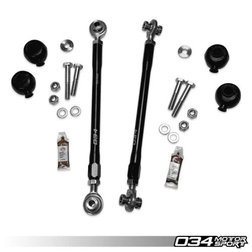 034Motorsport Adjustable Front Sway Bar / Anti-Roll Bar End Links (Droplinks) - Billet Aluminium, Rose-Jointed - BMW M3 E90 E92 E93 (E9X) & 1M Coupe E82 - ARB/Stabilizer Links for Lowered & Track Cars - Pair