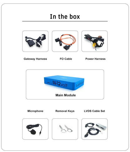 Mr12Volt P2000-2G20MD Audi A4 B8 8K & A5 8T MMI 2G High Wireless CarPlay Android Auto Retrofit Kit | MOST Fibre Optic Bluetooth Adapter with 15‑Band DSP EQ, USB Media & Camera Inputs