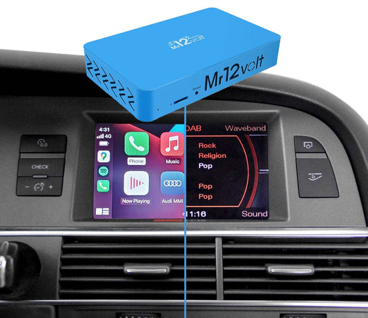 Mr12Volt P2000-2G26MD Wireless Apple CarPlay & Android Auto Retrofit Kit for Audi A6 4F, A8 D3, Q7 4L MMI 2G High (MOST Bus)