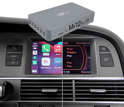 Mr12Volt P2000 3G8MM Apple CarPlay & Android Auto Retrofit Interface for Audi A8 (4H) MMI 3G/3G+  Wireless/Wired, OEM Microphone, DSP EQ, M.O.S.T. Fibre Optic Audio, Plug & Play