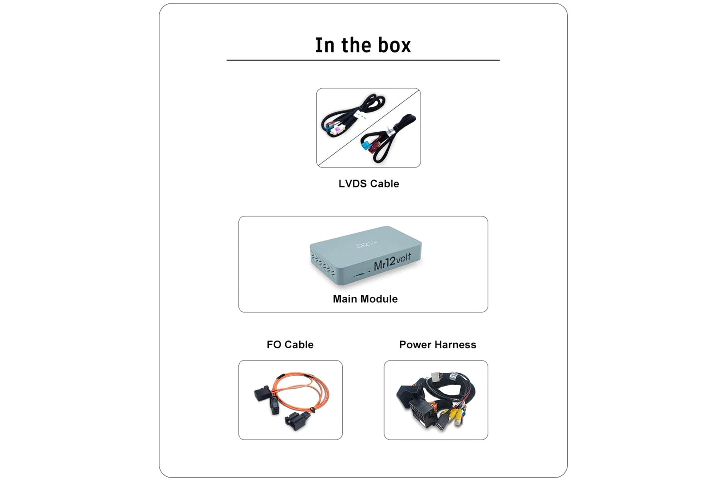 Mr12Volt P2000-NBTMM BMW F-Series NBT/NBT ID4 Apple CarPlay & Android Auto Retrofit Kit - MOST Fibre Optic Adapter, Wireless/Wired, iDrive Control, OEM Mic - Upgrade Module for 1/2/3/4/5/6/7 Series, X3/X4/X5/X6, M2/M3/M4