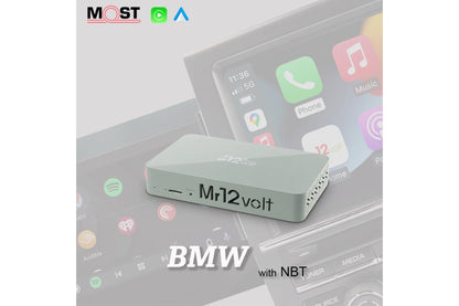 Mr12Volt P2000-NBTMM BMW F-Series NBT/NBT ID4 Apple CarPlay & Android Auto Retrofit Kit - MOST Fibre Optic Adapter, Wireless/Wired, iDrive Control, OEM Mic - Upgrade Module for 1/2/3/4/5/6/7 Series, X3/X4/X5/X6, M2/M3/M4