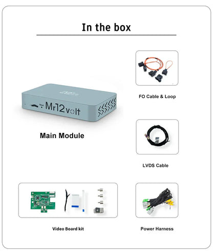 Jaguar XF/XFR 2009-2011, XK/XKR 2009-2015 Apple CarPlay & Android Auto Retrofit - Mr12Volt P2000 MM MOST Fibre Optic Interface with OEM Microphone, Wireless & Wired, DSP, Bluetooth, USB, Camera Inputs (P2000-XF09MM)