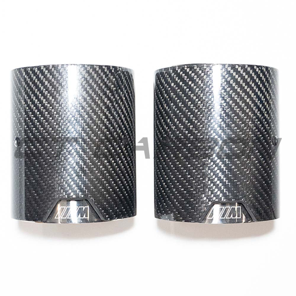 BMW 1 Series F40 M135i/125i & 2 Series Gran Coupe F44 M235i/235i Carbon Fibre Tailpipe Tips | Chrome Inner Exhaust Tip Pair | Exhaust Tail Finishers | Twin Outlet Tail Pipe Trims/Muffler Tips | 2021+ CT Carbon Set of 2