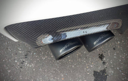 AC Schnitzer Quad Exit Sports Exhaust Rear Silencer/Muffler Back Box Tailpipe Kit, 90mm Ceramic Black Tips, Axle-Back Performance Upgrade for BMW 6 Series 640i (F12/F13) Petrol, Quad Tip Conversion