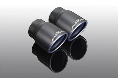 AC Schnitzer Quad Exit Sports Exhaust Rear Silencer/Muffler Back Box Tailpipe Kit, 90mm Ceramic Black Tips, Axle-Back Performance Upgrade for BMW 6 Series 640i (F12/F13) Petrol, Quad Tip Conversion