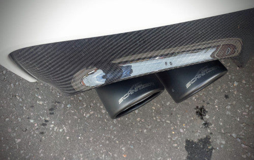 AC Schnitzer Quad Exit Sports Exhaust Rear Silencer/Backbox, Black Ceramic 90mm Tips, for BMW 6 Series Gran Coupe F06 640d Diesel (Axle-Back Quad Tailpipes/Muffler Upgrade)