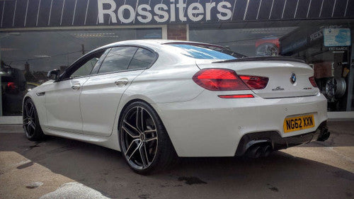 AC Schnitzer Quad Exit Sports Exhaust Rear Silencer/Backbox, Black Ceramic 90mm Tips, for BMW 6 Series Gran Coupe F06 640d Diesel (Axle-Back Quad Tailpipes/Muffler Upgrade)