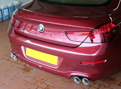 AC Schnitzer Quad Tip Sports Exhaust Rear Section for BMW 6 Series Gran Coupe (F06) 640i petrol - 90mm Chrome Tailpipes | Back Box / Rear Silencer / Quad Exit Muffler | Performance Exhaust Upgrade