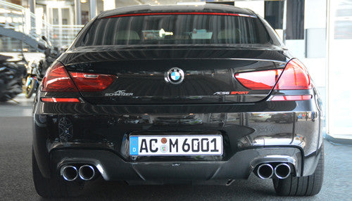 AC Schnitzer Quad Tip Sports Exhaust Rear Section for BMW 6 Series Gran Coupe (F06) 640i petrol - 90mm Chrome Tailpipes | Back Box / Rear Silencer / Quad Exit Muffler | Performance Exhaust Upgrade