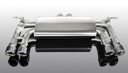 AC Schnitzer Performance Quad Sports Exhaust Rear Silencer/Back Box for BMW X5M F85 & X6M F86 - Valved or Non-Valved, 90mm Quad Tailpipes, Matt Black or Chrome Tips, V2A Stainless Steel Muffler Upgrade