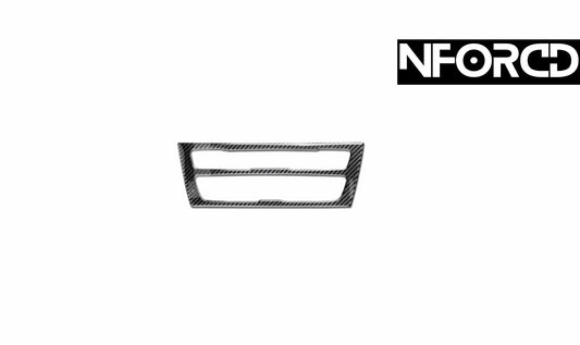 BMW Carbon Fibre/Fiber HVAC AC Climate Control Panel Surround Cover - Gloss Carbon Weave Dashboard Fascia Overlay, Centre Console/Center Stack Trim Bezel Insert - Stick-On OEM+ Interior Upgrade for Heater Air Con Controls