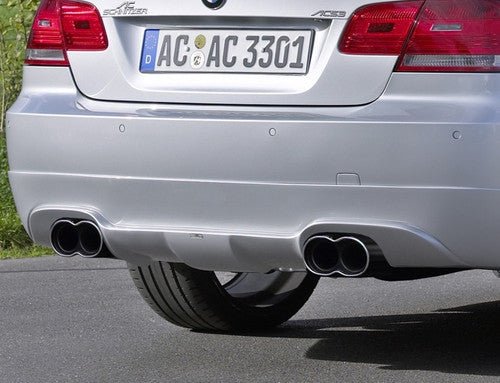 AC Schnitzer Rear Diffuser / Valance / Apron for BMW 3 Series E90 E91 (Saloon/Touring) SE Bumper – Twin/Dual Exit Left & Right Exhaust – 335i 335d – Rear Skirt Lower Bumper Insert Trim – Unpainted
